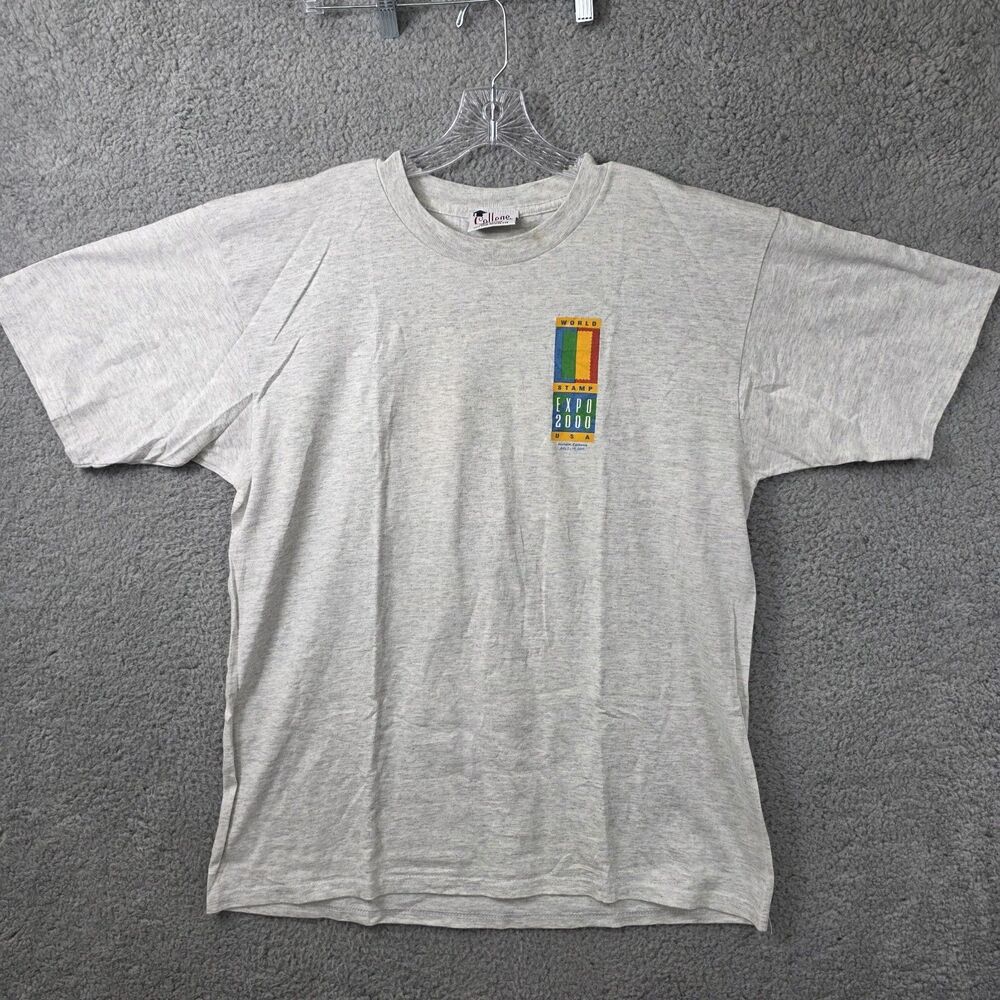 VTG College Lane World Stamp Expo 2000 Grey Tshirt Size XL